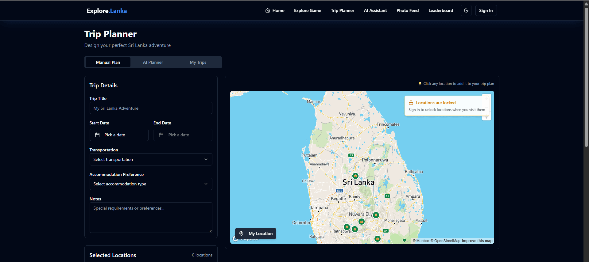 Explore Lanka — Gamified Tourism Web App